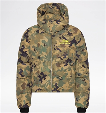 Lost Boys Archives Puffer Jacket Green Logo Camouflage